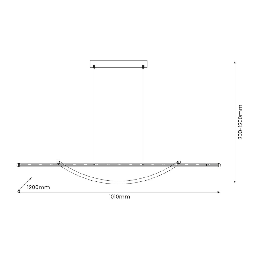 LED Chandelier on a string AMBAR LED/35W/230V black
