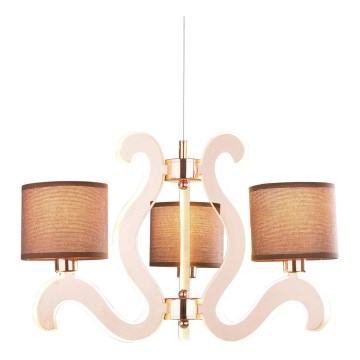 LED Chandelier on a string AMBROSIA 3xE14/40W/230V + LED/18,4W copper