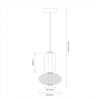 LED Chandelier on a string ARAME LED/15W/230V d. 22 cm black