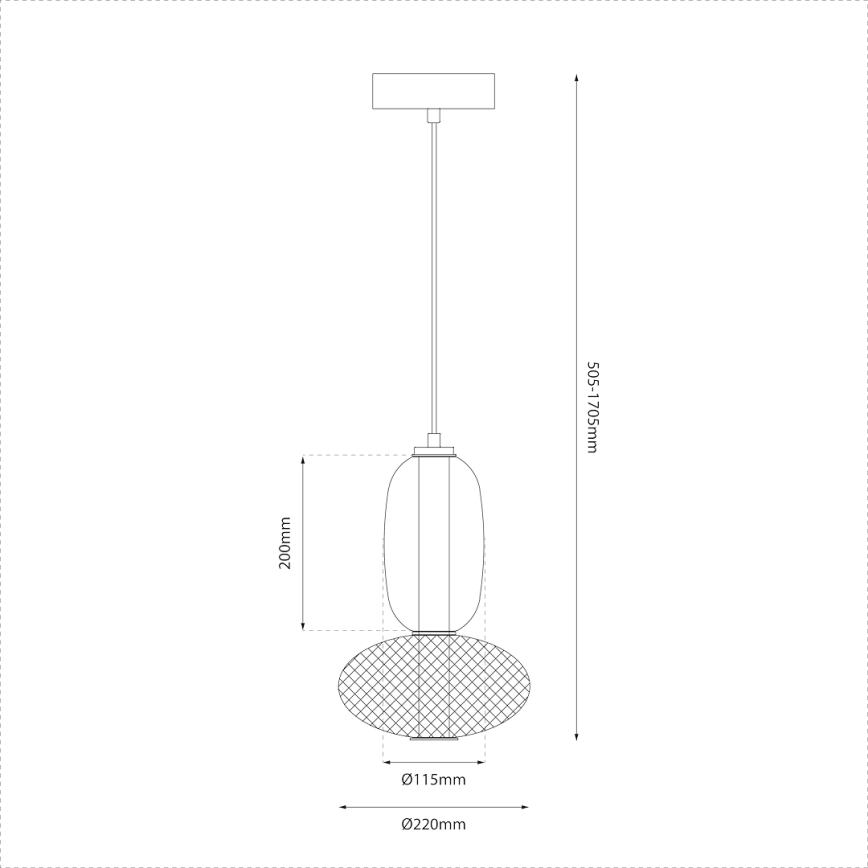 LED Chandelier on a string ARAME LED/15W/230V d. 22 cm black
