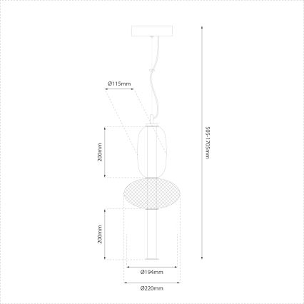 LED Chandelier on a string ARAME LED/23W/230V d. 22 cm black