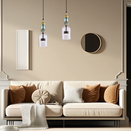 LED Chandelier on a string ARTE LED/12W/230V d. 13 cm black