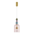 LED Chandelier on a string ARTE LED/12W/230V d. 16 cm brass