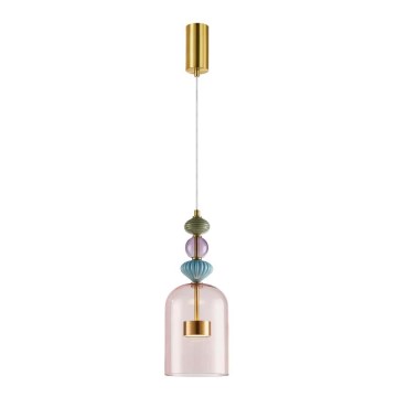 LED Chandelier on a string ARTE LED/12W/230V d. 16 cm brass