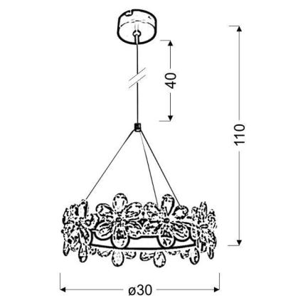 LED Chandelier on a string ARVIN LED/14W/230V