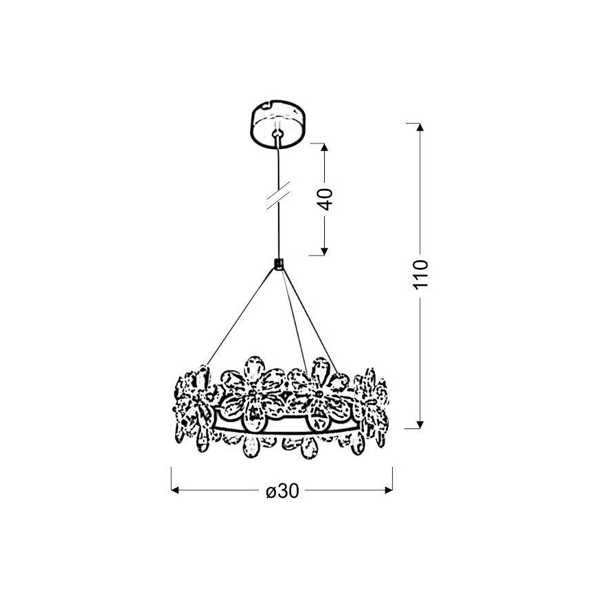 LED Chandelier on a string ARVIN LED/14W/230V
