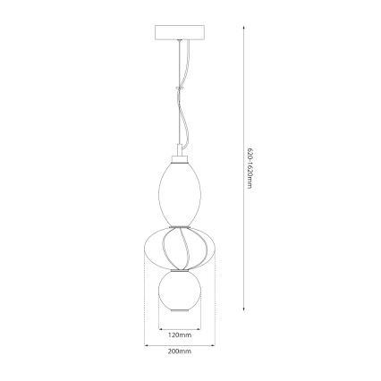 LED Chandelier on a string ASCOLI LED/18W/230V d. 20 cm beige