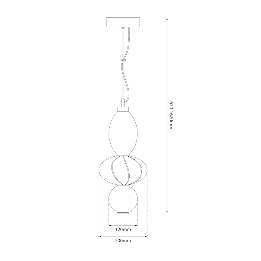 LED Chandelier on a string ASCOLI LED/18W/230V d. 20 cm beige
