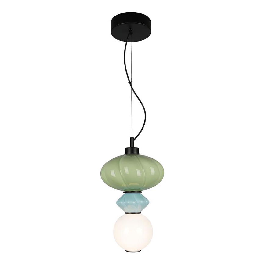 LED Chandelier on a string ASCOLI LED/8W/230V d. 20 cm green/blue