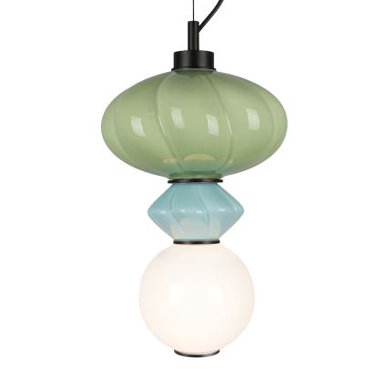 LED Chandelier on a string ASCOLI LED/8W/230V d. 20 cm green/blue