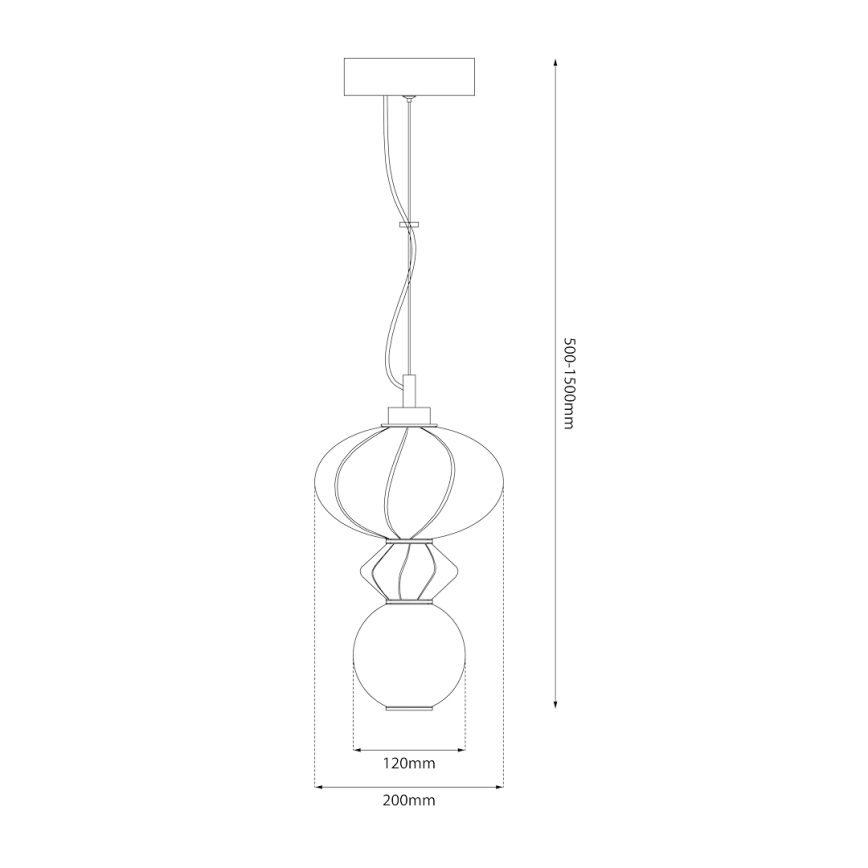 LED Chandelier on a string ASCOLI LED/8W/230V d. 20 cm green/blue