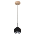 LED Chandelier on a string BALL WOOD 1xGU10/5W/230V matte oak