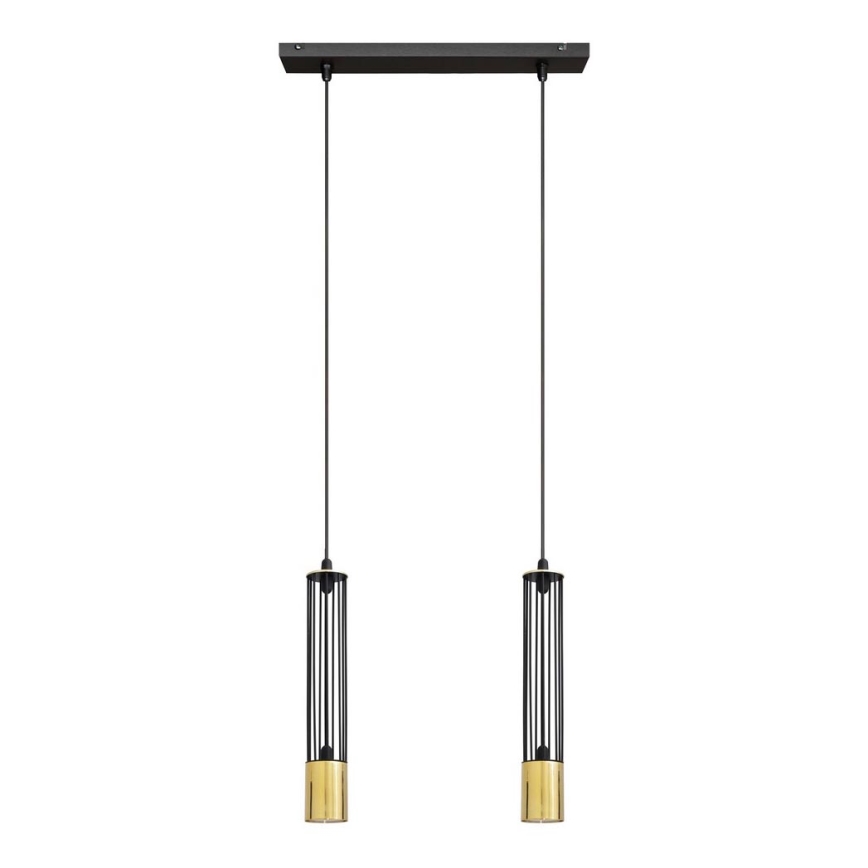 LED Chandelier on a string BARS 2xGU10/4,8W/230V black/golden