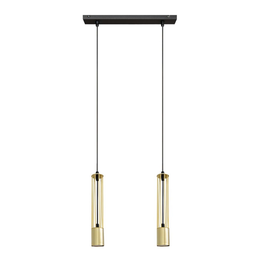 LED Chandelier on a string BARS 2xGU10/4,8W/230V gold/black