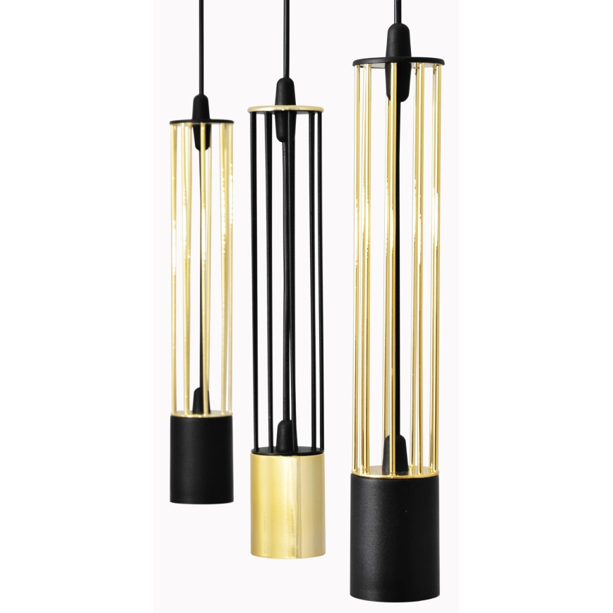 LED Chandelier on a string BARS 3xGU10/4,8W/230V black/gold