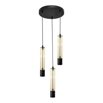 LED Chandelier on a string BARS 3xGU10/4,8W/230V black/gold