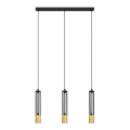 LED Chandelier on a string BARS 3xGU10/4,8W/230V black/golden