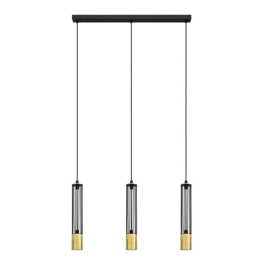 LED Chandelier on a string BARS 3xGU10/4,8W/230V black/golden