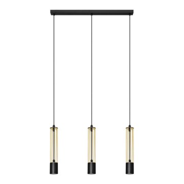 LED Chandelier on a string BARS 3xGU10/4,8W/230V gold/black