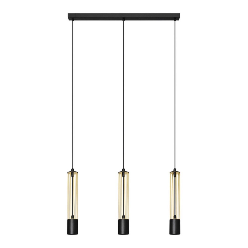 LED Chandelier on a string BARS 3xGU10/4,8W/230V gold/black