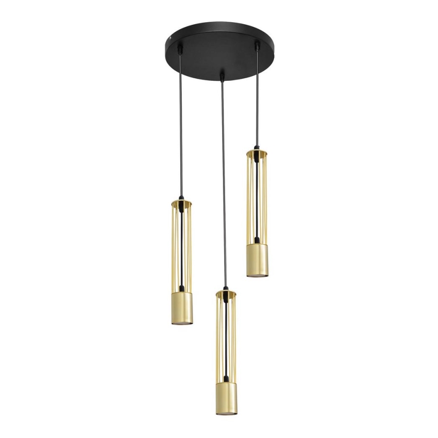 LED Chandelier on a string BARS 3xGU10/4,8W/230V golden/black