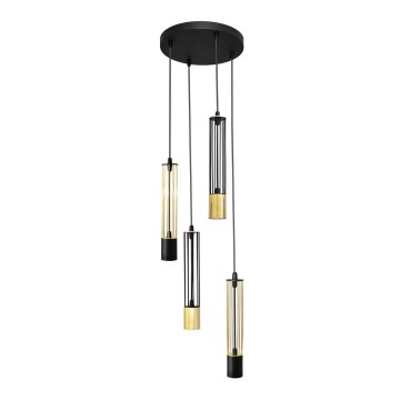 LED Chandelier on a string BARS 4xGU10/4,8W/230V black/gold