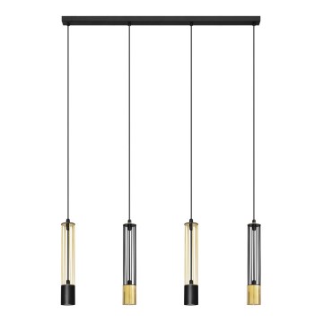 LED Chandelier on a string BARS 4xGU10/4,8W/230V black/golden