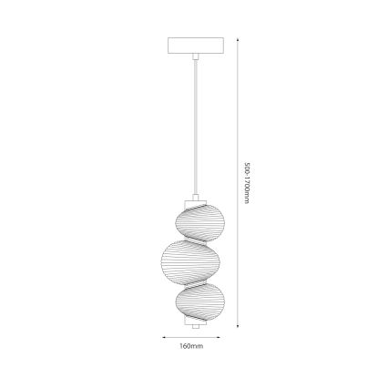 LED Chandelier on a string BOLLA LED/12W/230V d. 16 cm gold