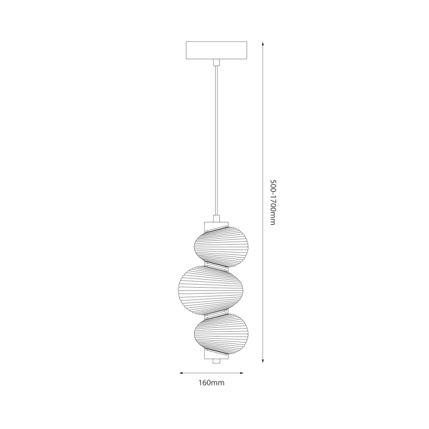 LED Chandelier on a string BOLLA LED/12W/230V d. 16 cm gold