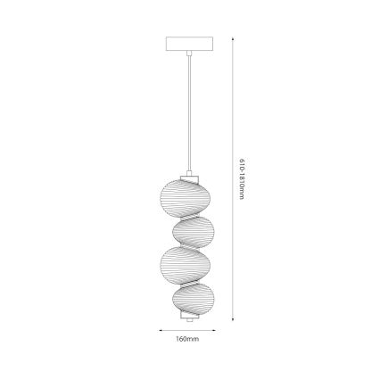 LED Chandelier on a string BOLLA LED/17W/230V d. 16 cm gold/smoky