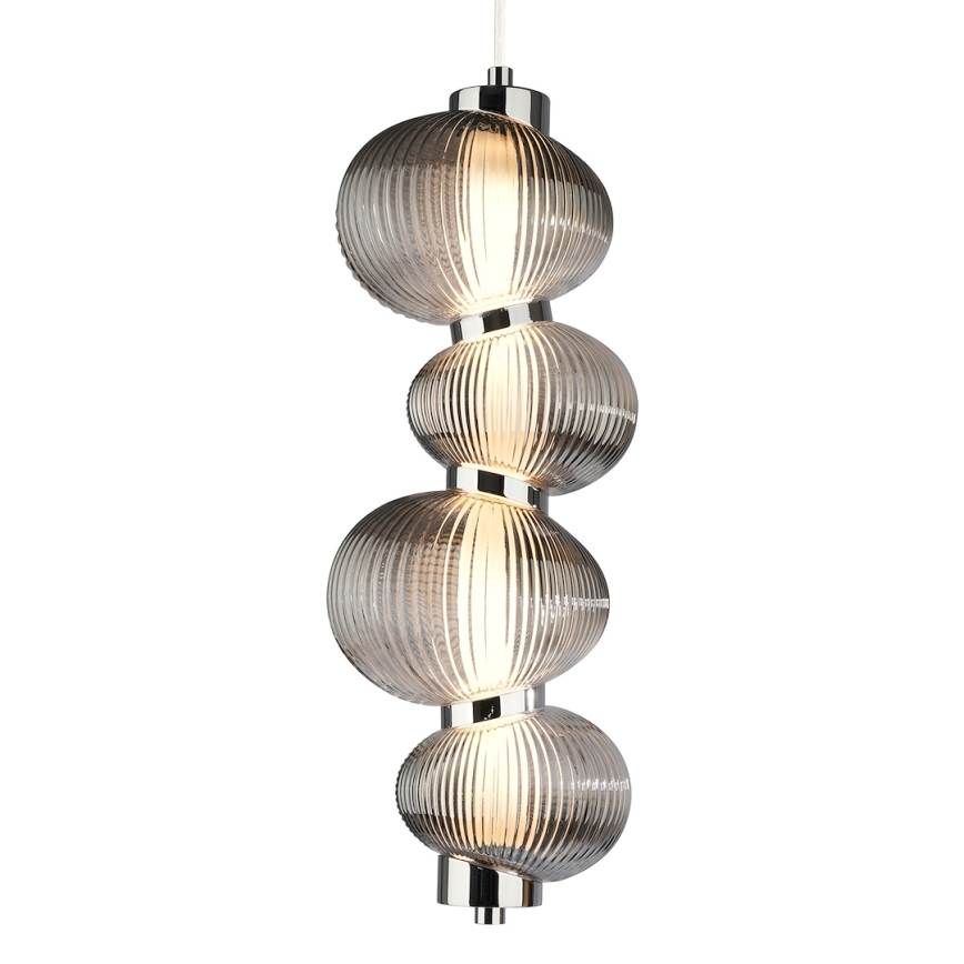 LED Chandelier on a string BOLLA LED/17W/230V d. 16 cm shiny chrome/smoky