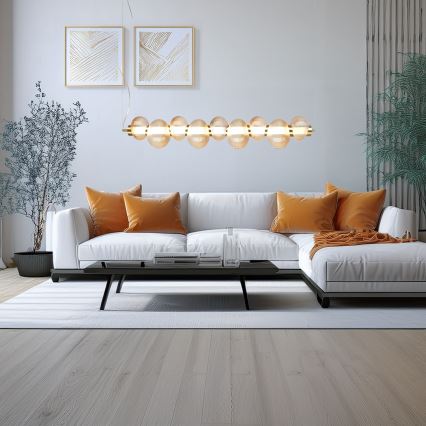 LED Chandelier on a string BOLLA LED/32W/230V gold/smoky