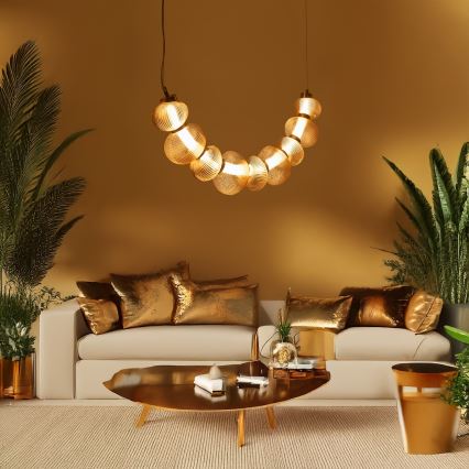 LED Chandelier on a string BOLLA LED/36W/230V gold/smoky