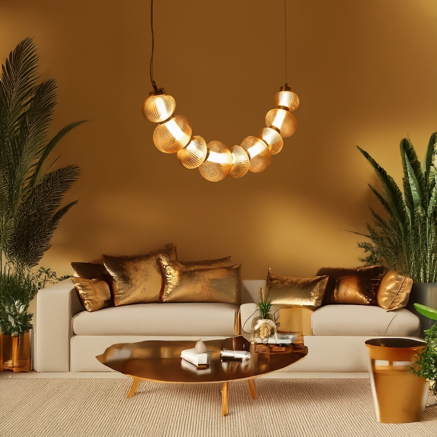 LED Chandelier on a string BOLLA LED/36W/230V gold/smoky