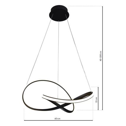 LED Chandelier on a string CAPPIO LED/36W/230V black