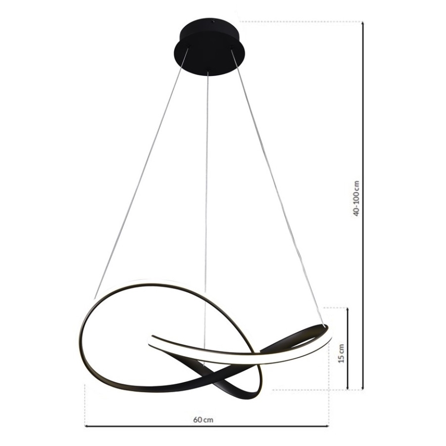 LED Chandelier on a string CAPPIO LED/36W/230V black