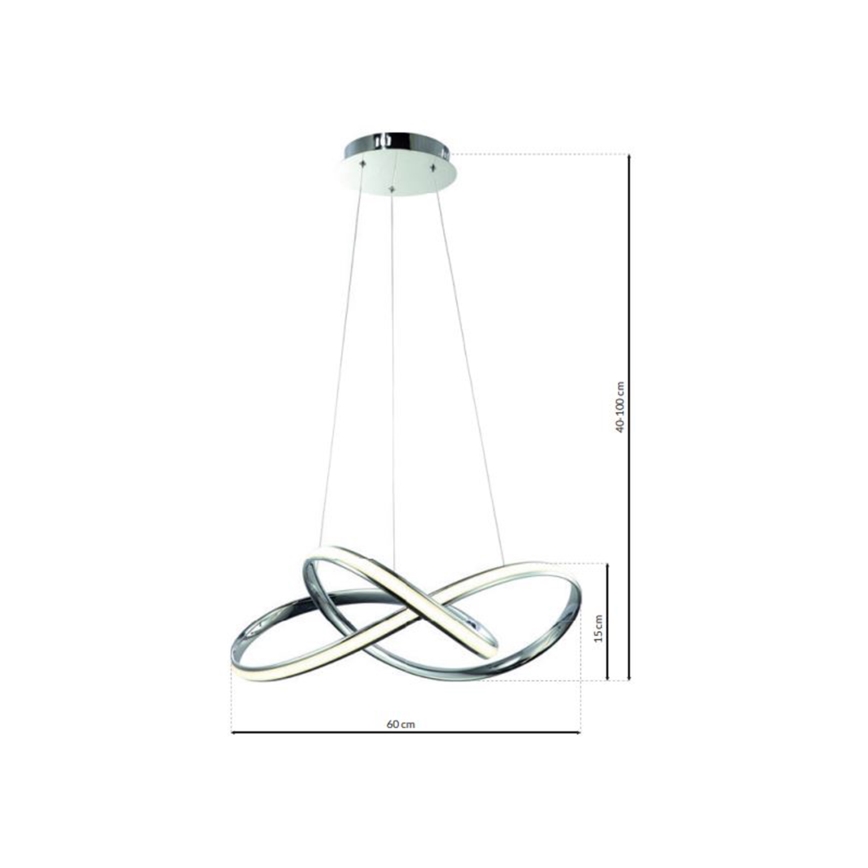 LED Chandelier on a string CAPPIO LED/36W/230V shiny chrome