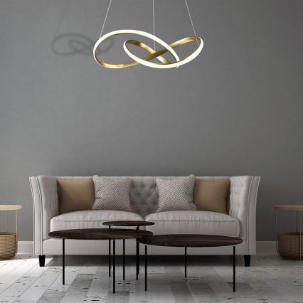 LED Chandelier on a string CAPPIO LED/36W/230V golden