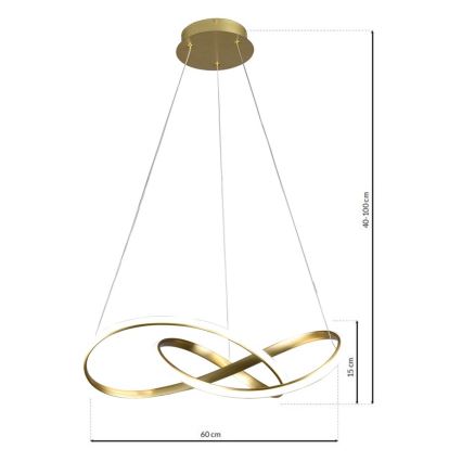 LED Chandelier on a string CAPPIO LED/36W/230V golden
