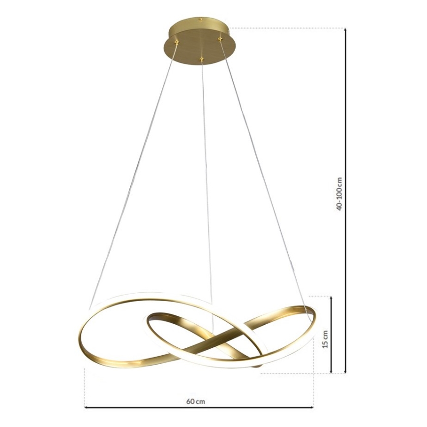 LED Chandelier on a string CAPPIO LED/36W/230V golden