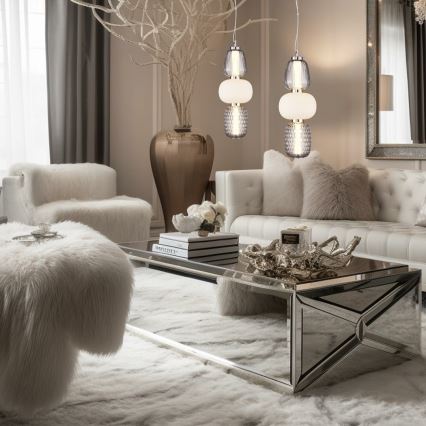 LED Chandelier on a string CARO LED/28W/230V shiny chrome