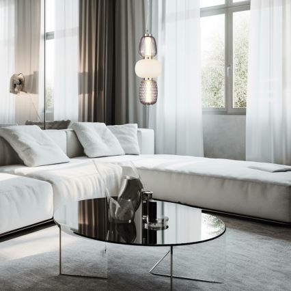 LED Chandelier on a string CARO LED/28W/230V shiny chrome