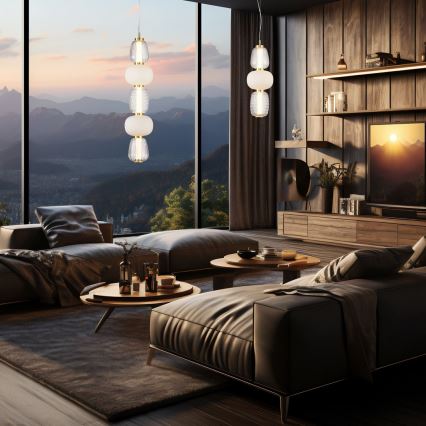 LED Chandelier on a string CARO LED/28W/230V gold