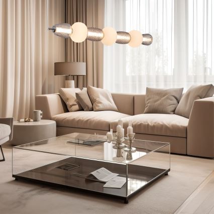 LED Chandelier on a string CARO LED/42W/230V shiny chrome