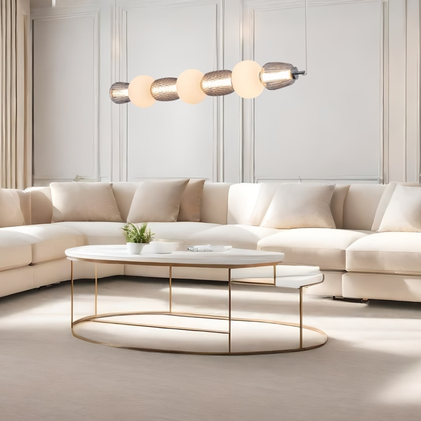 LED Chandelier on a string CARO LED/42W/230V shiny chrome