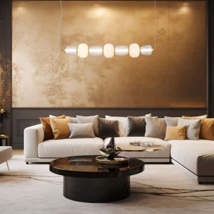 LED Chandelier on a string CARO LED/42W/230V gold