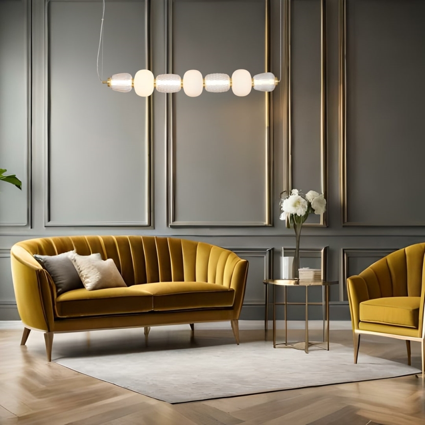 LED Chandelier on a string CARO LED/42W/230V gold