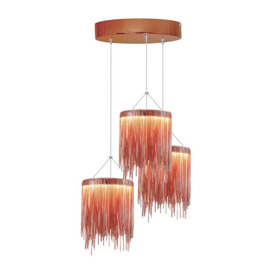 LED Chandelier on a string CASCATA COPPER 3xLED/54W/230V
