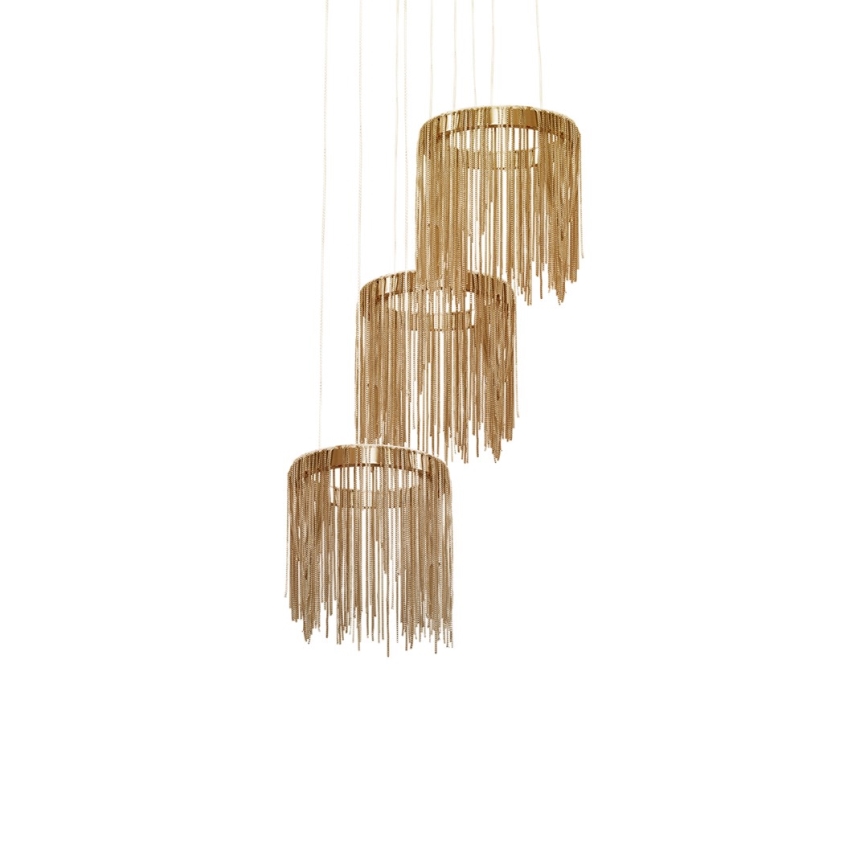 LED Chandelier on a string CASCATA COPPER 3xLED/54W/230V