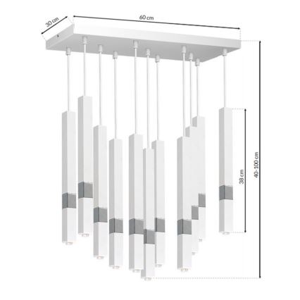LED Chandelier on a string CASTRO 11xG9/7W/230V